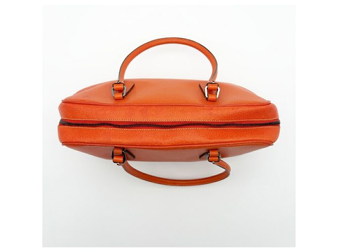 Prada Orange Leder Boston Tasche - Ansicht 4