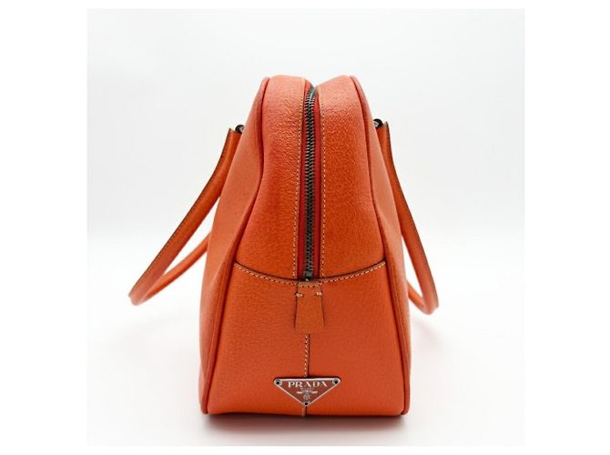 Prada Orange Leder Boston Tasche - Ansicht 6