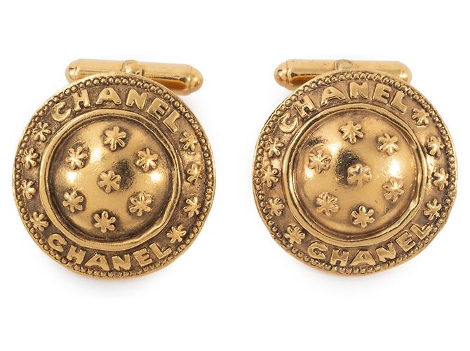 Gemelli da uomo a forma di fiore dorati Chanel D'oro - vista 2