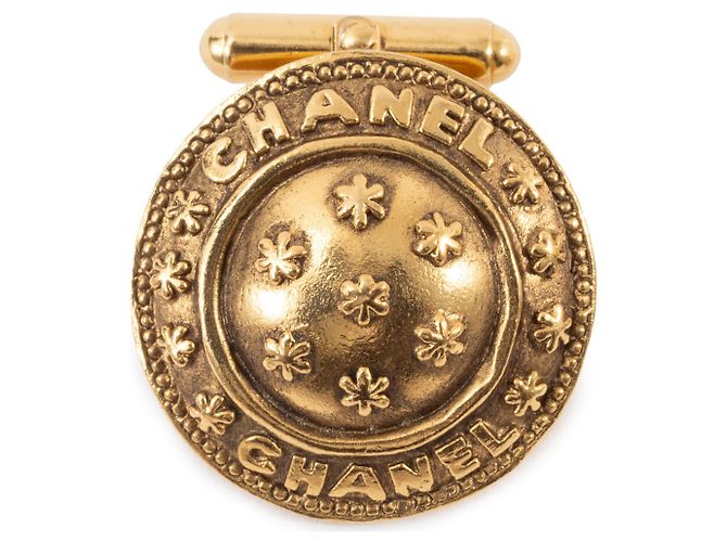 Gemelli da uomo a forma di fiore dorati Chanel D'oro - vista 3