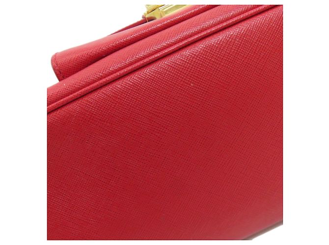 Borsa a mano 2 in 1 in pelle Saffiano Prada Rosso - vista 12