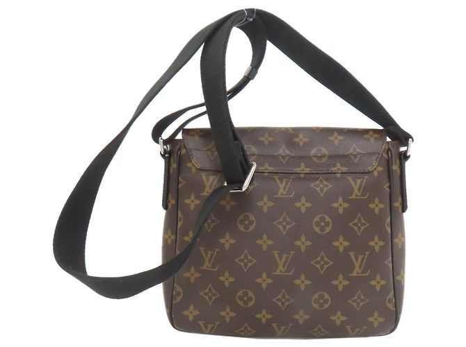 Borsa a Spalla Louis Vuitton M40935 District PM Monogram Macassar Marrone Nero Monogramma - vista 2