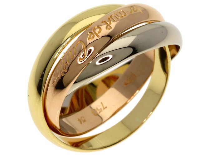 Anello Cartier Trinity in oro giallo bianco e rosa 18K D'oro - vista 2