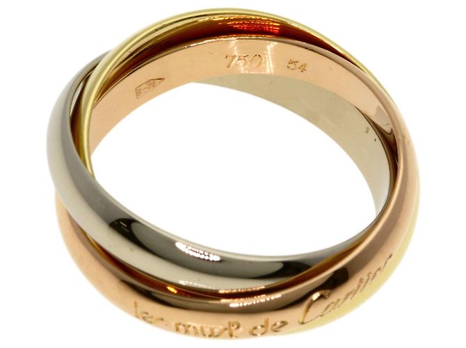 Anello Cartier Trinity in oro giallo bianco e rosa 18K D'oro - vista 3