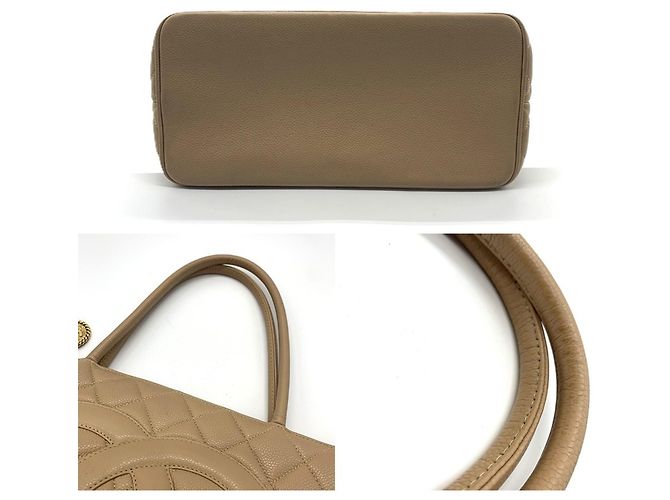 Borsa tote Chanel Reissue in pelle di vitello grana Beige - vista 4