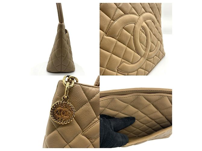 Borsa tote Chanel Reissue in pelle di vitello grana Beige - vista 5
