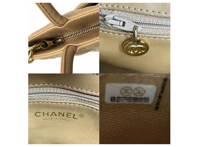 Borsa tote Chanel Reissue in pelle di vitello grana Beige - vista 7