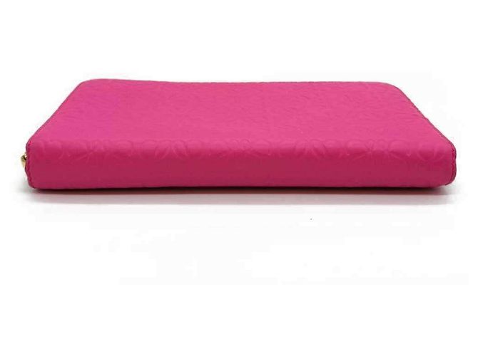 Portafoglio Lungo Anagramma Ripetuto Loewe in Pelle Rosa - vista 3