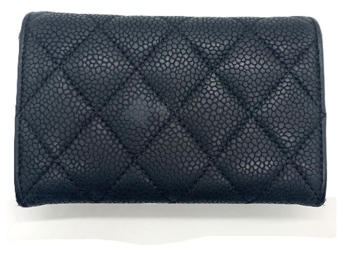 Tarjetero de piel de ternera granulada negra Chanel Negro - vista 2