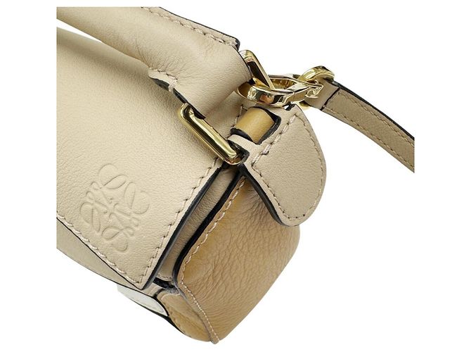 Borsa a spalla Loewe Puzzle Mini in pelle di vitello Beige - vista 10