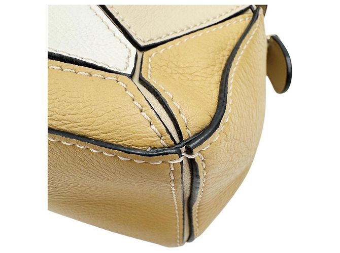 Borsa a spalla Loewe Puzzle Mini in pelle di vitello Beige - vista 7