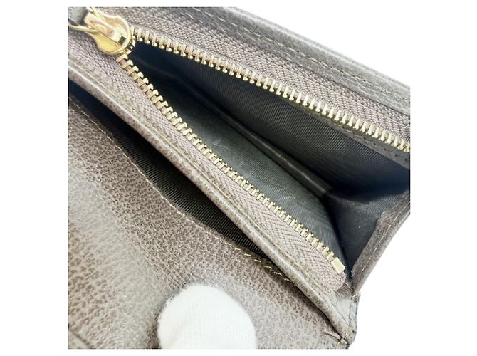 Billetera Compacta Ophidia en Lona GG de Gucci Castaño Beige - vista 11