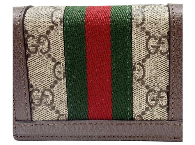 Billetera Compacta Ophidia en Lona GG de Gucci Castaño Beige - vista 2