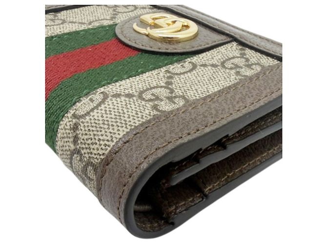 Billetera Compacta Ophidia en Lona GG de Gucci Castaño Beige - vista 3