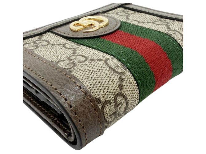 Billetera Compacta Ophidia en Lona GG de Gucci Castaño Beige - vista 4