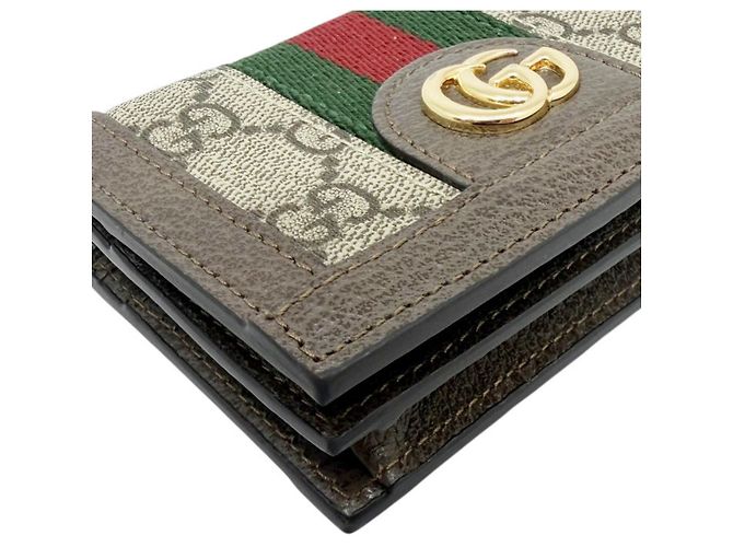 Billetera Compacta Ophidia en Lona GG de Gucci Castaño Beige - vista 7