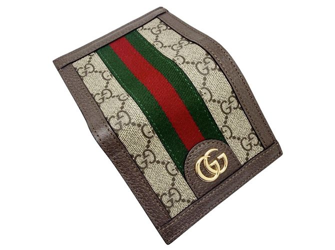 Billetera Compacta Ophidia en Lona GG de Gucci Castaño Beige - vista 8