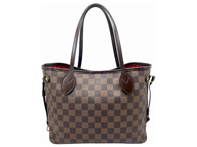 Borsa Tote Louis Vuitton Damier Neverfull PM Marrone - vista 3
