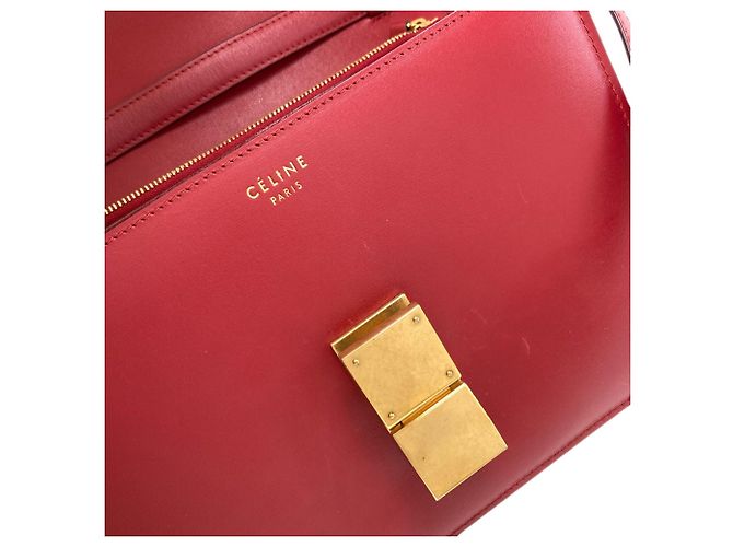 Classic Box Céline Celine Klassische Box Schultertasche Rot - Ansicht 15