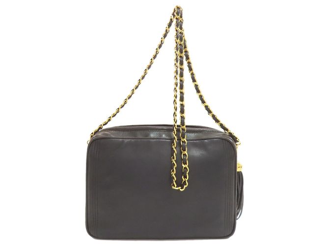 Borsa a Spalla con Catena Frangi Chanel Nero - vista 2