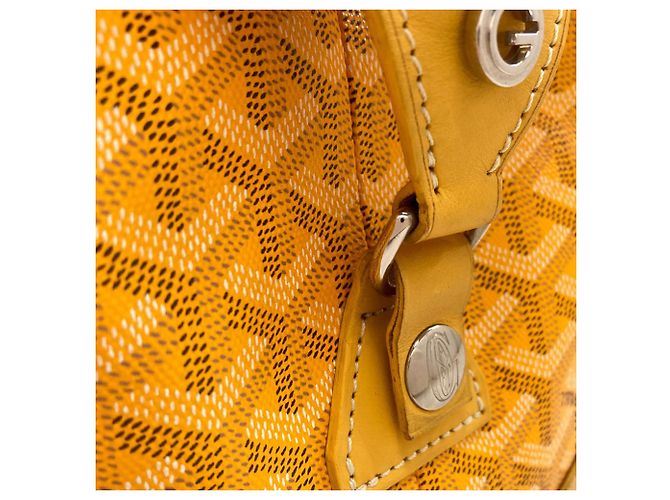 Goyard Boeing 30 Herringbone Pattern Boston Bag Yellow - view 11