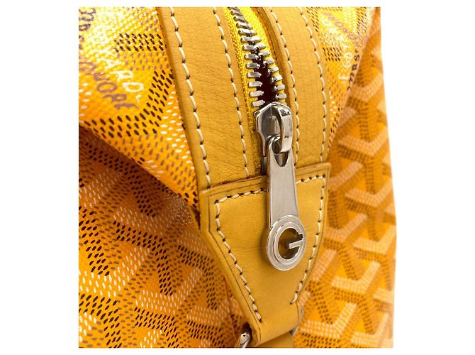 Goyard Boeing 30 Herringbone Pattern Boston Bag Yellow - view 13