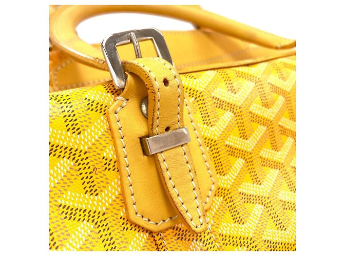 Goyard Boeing 30 Herringbone Pattern Boston Bag Yellow - view 14