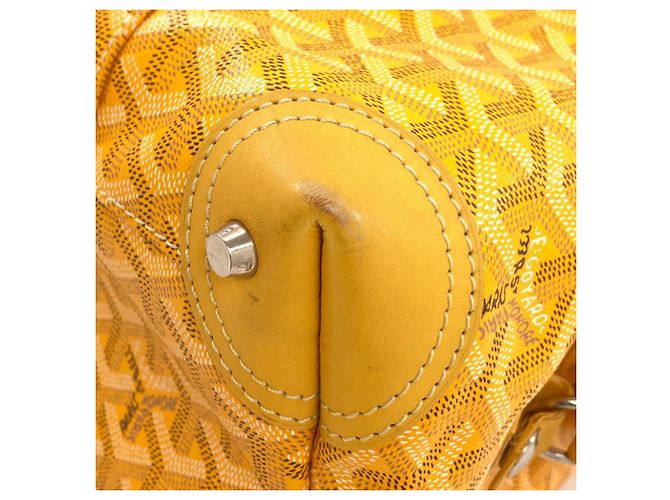 Goyard Boeing 30 Herringbone Pattern Boston Bag Yellow - view 19