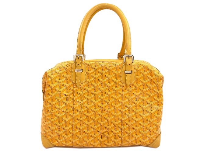 Goyard Boeing 30 Herringbone Pattern Boston Bag Yellow - view 2