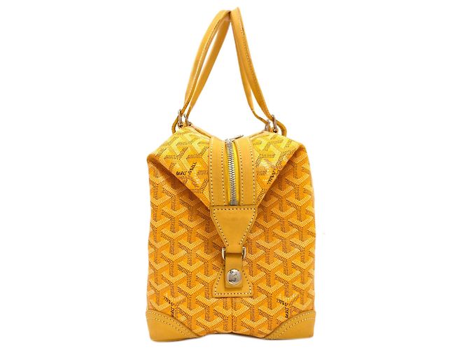 Goyard Boeing 30 Herringbone Pattern Boston Bag Yellow - view 3