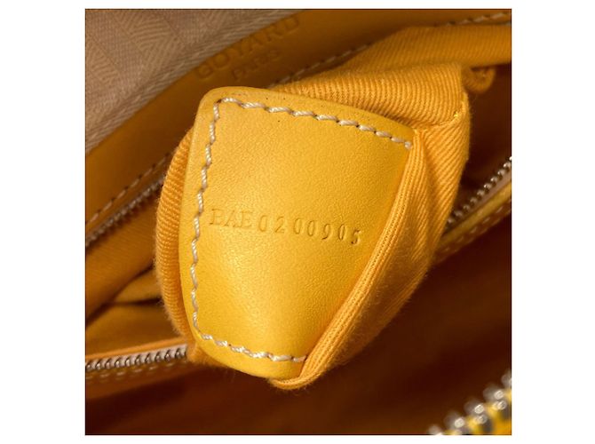 Goyard Boeing 30 Herringbone Pattern Boston Bag Yellow - view 7