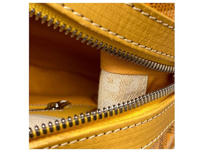 Goyard Boeing 30 Herringbone Pattern Boston Bag Yellow - view 8