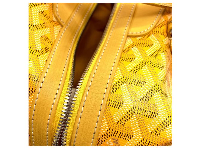 Goyard Boeing 30 Herringbone Pattern Boston Bag Yellow - view 9