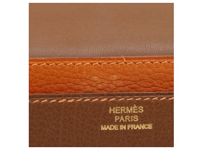 Cartera Larga Dogon GM de Hermès Castaño - vista 12