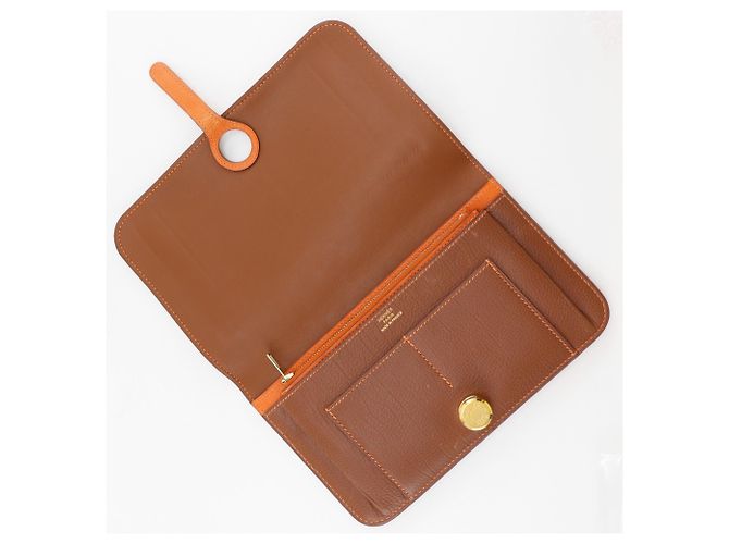 Cartera Larga Dogon GM de Hermès Castaño - vista 5