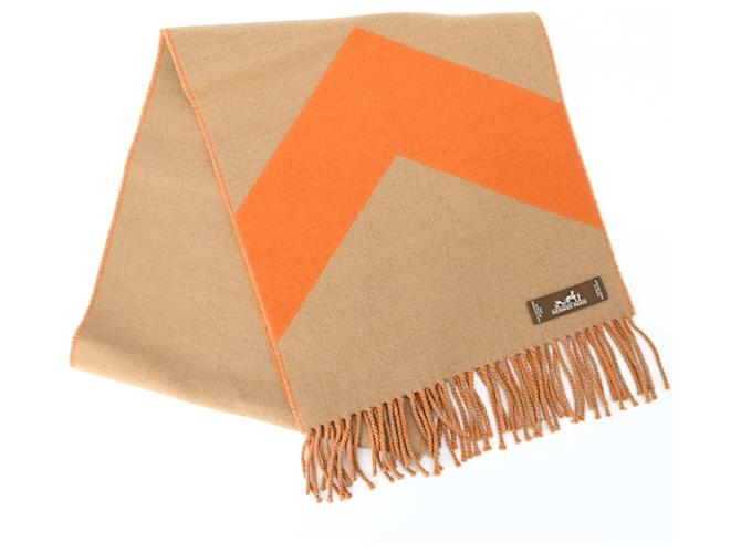 Hermès Casaque Chevron Schal Braun Orange - Ansicht 2