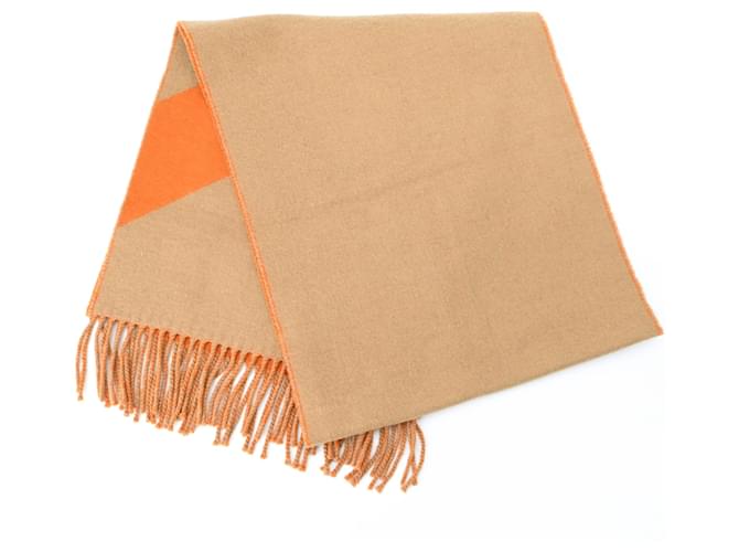 Hermès Casaque Chevron Schal Braun Orange - Ansicht 3