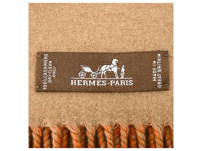 Hermès Casaque Chevron Schal Braun Orange - Ansicht 4