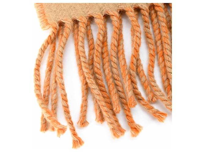 Hermès Casaque Chevron Schal Braun Orange - Ansicht 5