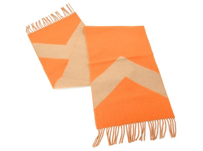 Hermès Casaque Chevron Schal Braun Orange - Ansicht 6