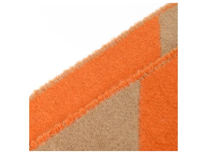 Hermès Casaque Chevron Schal Braun Orange - Ansicht 7