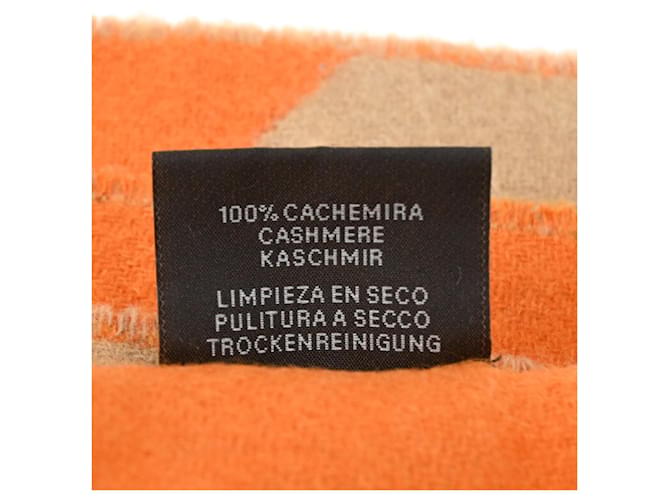 Hermès Casaque Chevron Schal Braun Orange - Ansicht 9