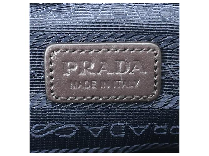 Borsa a Spalla in Camoscio e Nylon Prada Marrone Blu navy - vista 10