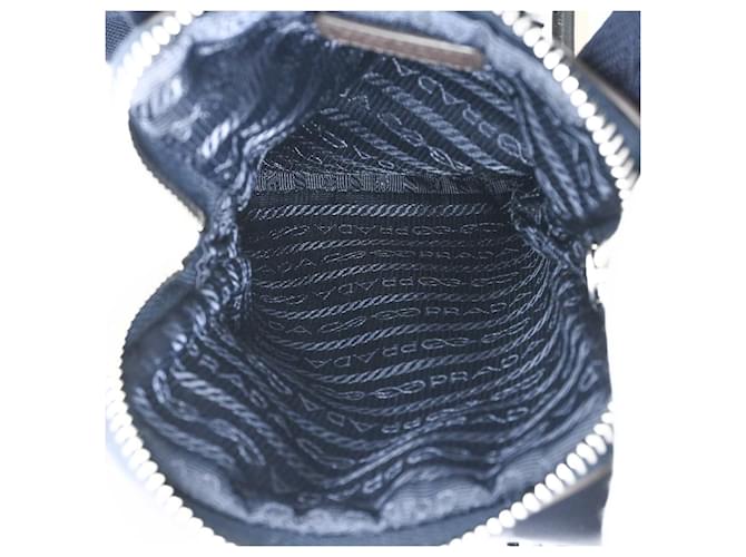 Borsa a Spalla in Camoscio e Nylon Prada Marrone Blu navy - vista 9