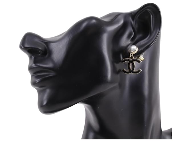 Chanel Coco Mark Ohrstecker Schwarz Golden - Ansicht 2