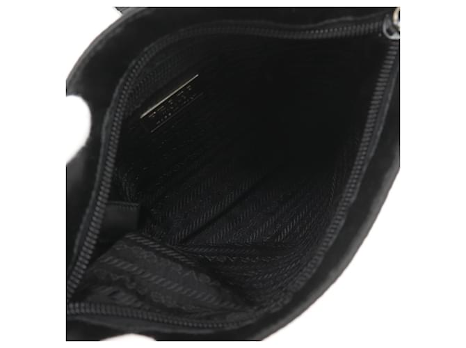 Borsa a spalla in satin Prada Nero - vista 4