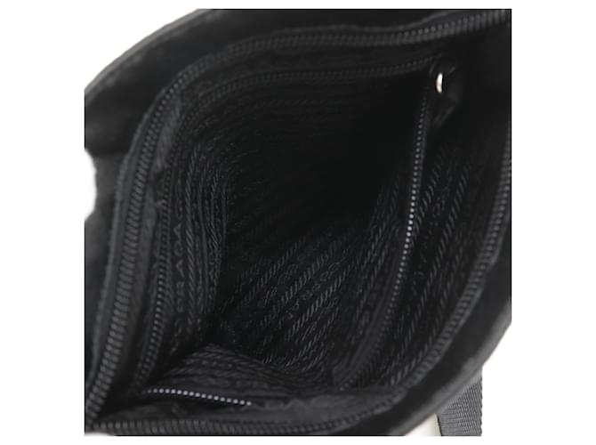 Borsa a spalla in satin Prada Nero - vista 5