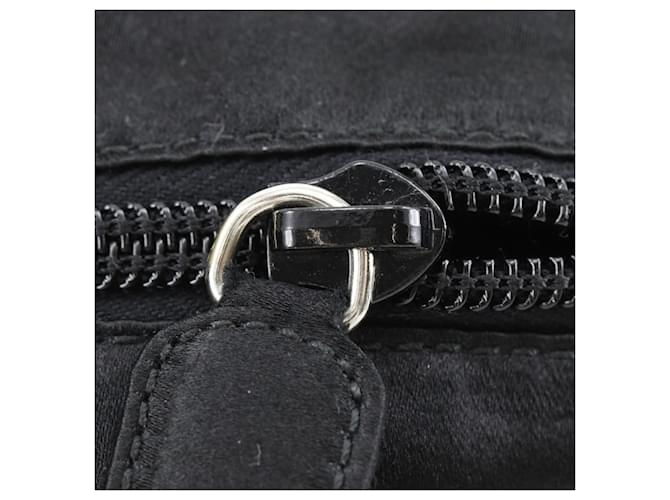 Borsa a spalla in satin Prada Nero - vista 9