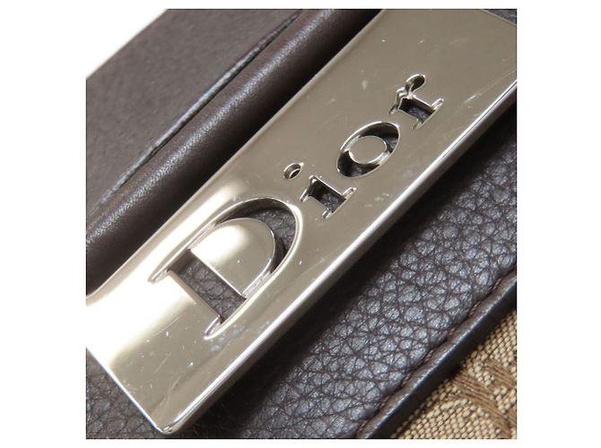 Borsa a Spalla con Motivo Trotter di Christian Dior Marrone - vista 15