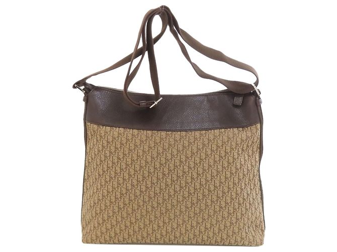 Borsa a Spalla con Motivo Trotter di Christian Dior Marrone - vista 2